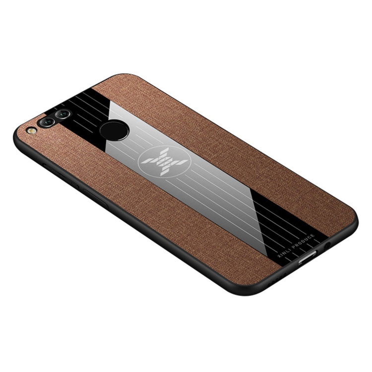 

For Huawei Honor 7X XINLI Stitching Cloth Textue Shockproof TPU Protective Case(Brown)