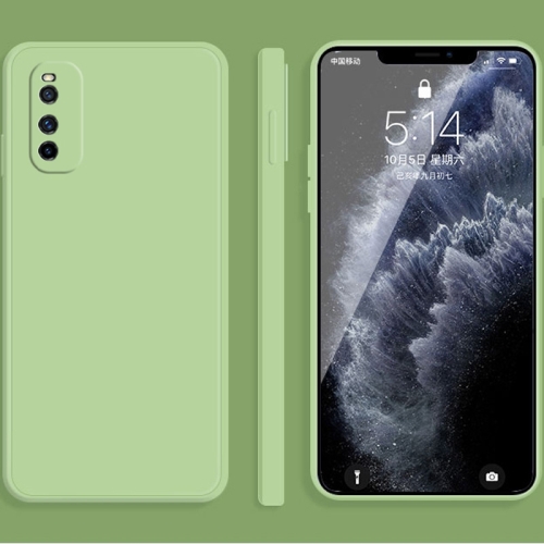 

For vivo IQOO Neo3 Solid Color Imitation Liquid Silicone Straight Edge Dropproof Full Coverage Protective Case(Matcha Green)