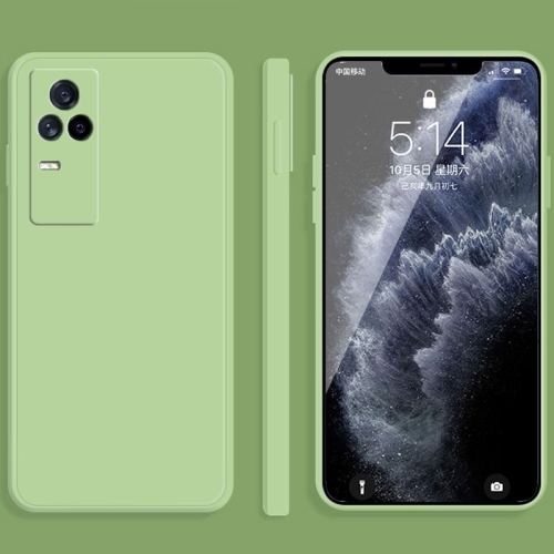 

For vivo iQOO 7 Solid Color Imitation Liquid Silicone Straight Edge Dropproof Full Coverage Protective Case(Matcha Green)