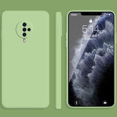 

For vivo S6 Solid Color Imitation Liquid Silicone Straight Edge Dropproof Full Coverage Protective Case(Matcha Green)