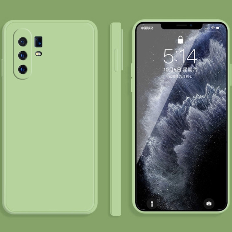 

For vivo X30 Pro Solid Color Imitation Liquid Silicone Straight Edge Dropproof Full Coverage Protective Case(Matcha Green)