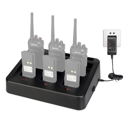 

RETEVIS RTC48 Multi-function Interchangeable Slots Six-Way Walkie Talkie Charger for Retevis RT48/RT648