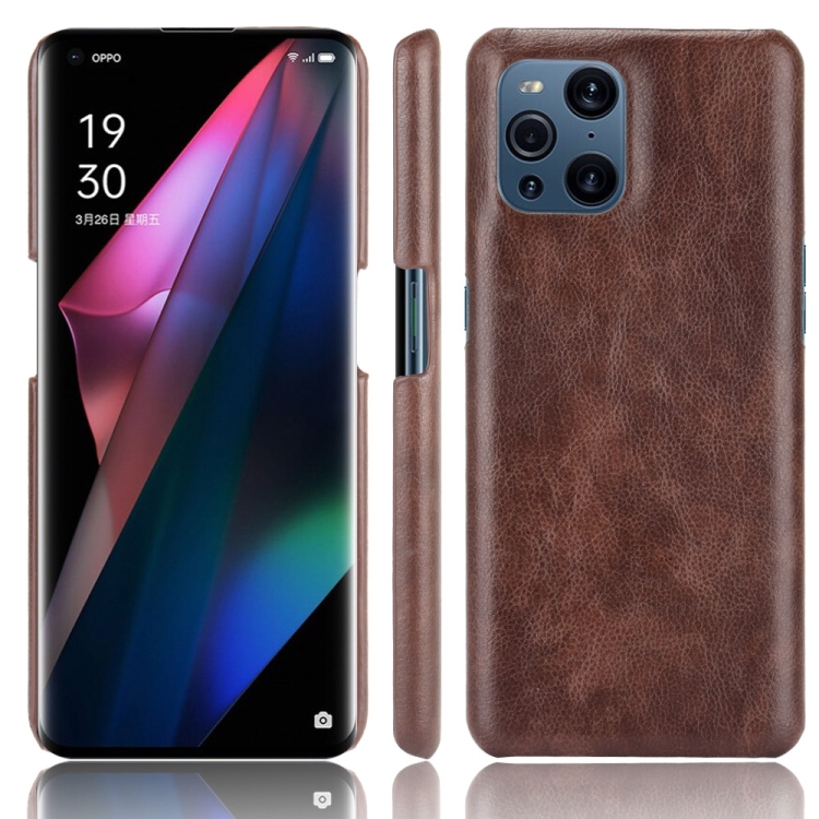 

For OPPO Find X3 / X3 Pro Shockproof Litchi Texture PC + PU Case(Brown)