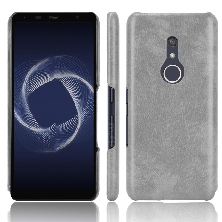 

For Fujitsu Be4 Plus F-41B Shockproof Litchi Texture PC + PU Case(Grey)