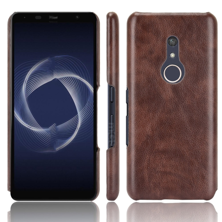 

For Fujitsu Be4 Plus F-41B Shockproof Litchi Texture PC + PU Case(Brown)