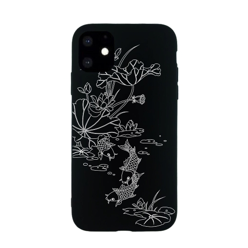 

For iPhone 11 Pro Max Painted Pattern Soft TPU Protective Case(Lotus Pond)