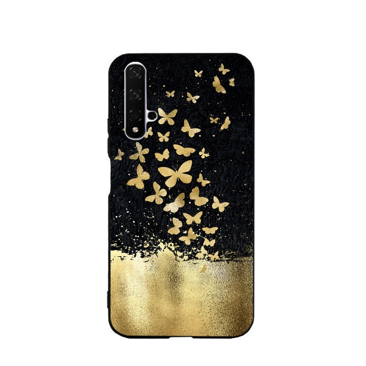 

For Huawei Honor 20 Painted Pattern Soft TPU Protective Case(Gold Butterfly)
