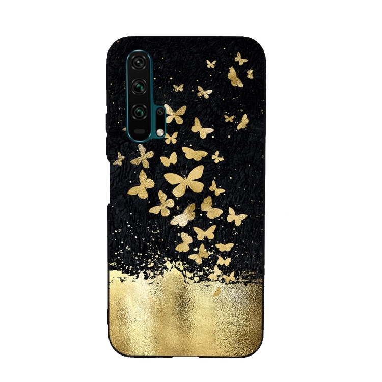 

For Huawei Honor 20 Pro Painted Pattern Soft TPU Protective Case(Gold Butterfly)
