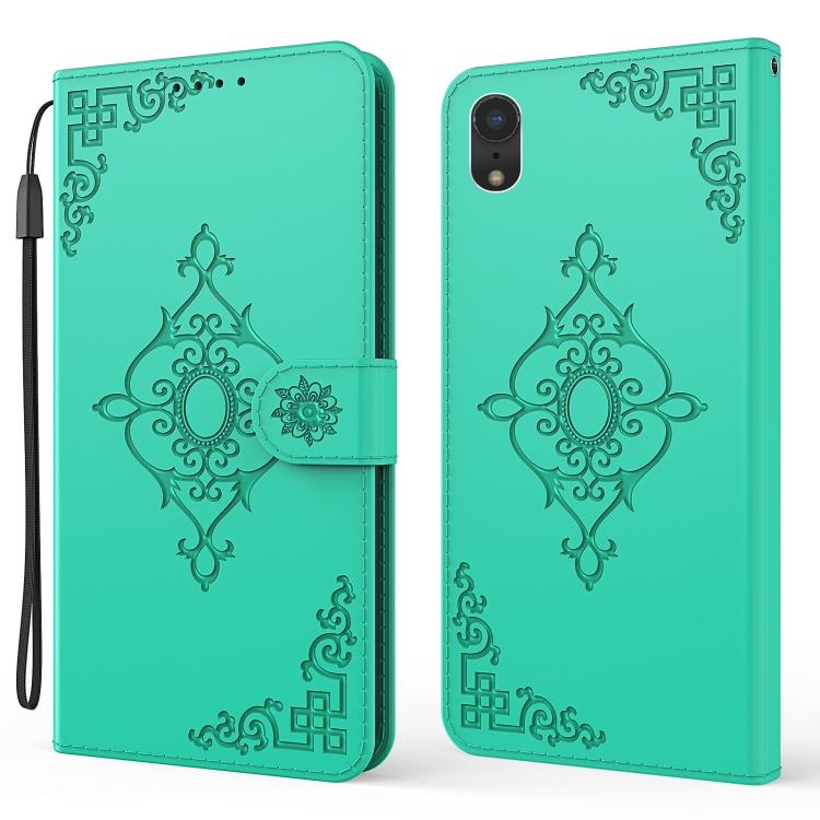 

Embossed Fortune Flower Pattern Horizontal Flip Leather Case with Holder & Card Slot & Wallet & Lanyard For iPhone XR(Green)