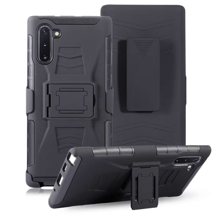 

For Galaxy Note10 PC + Silicone Back Clip Sliding Sleeve Protective Case(Black)