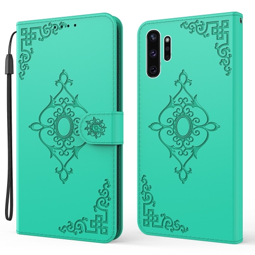 

For Samsung Galaxy Note 10 Pro Embossed Fortune Flower Pattern Horizontal Flip Leather Case with Holder & Card Slot & Wallet & Lanyard(Green)