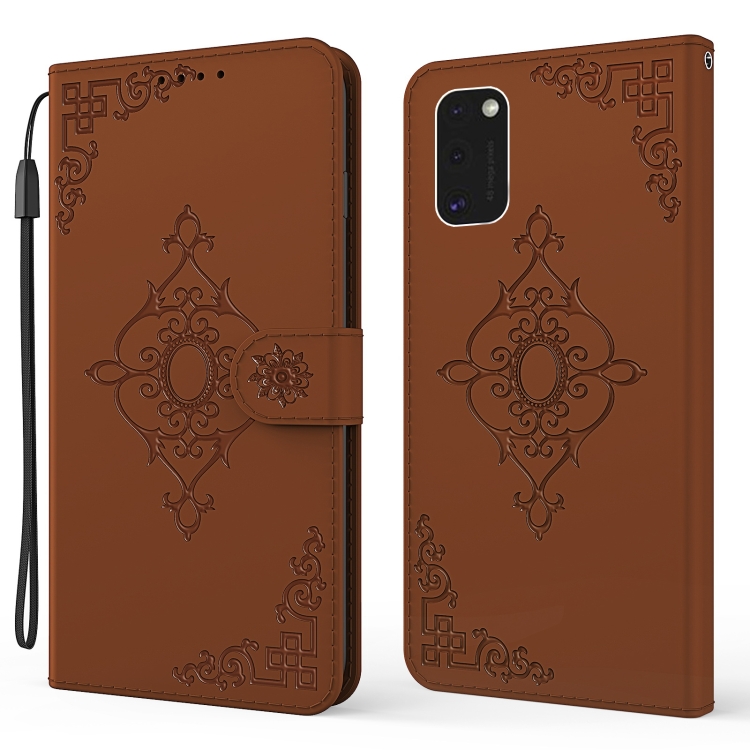 

For Samsung Galaxy S21 5G Embossed Fortune Flower Pattern Horizontal Flip Leather Case with Holder & Card Slot & Wallet & Lanyard(Brown)