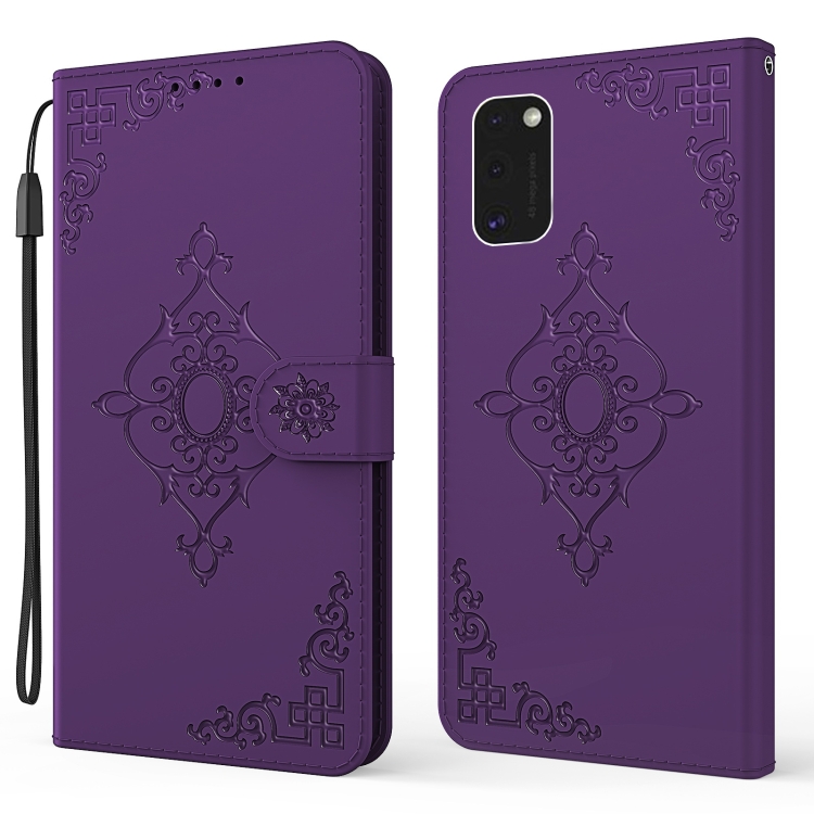 

For Samsung Galaxy S21+ 5G Embossed Fortune Flower Pattern Horizontal Flip Leather Case with Holder & Card Slot & Wallet & Lanyard(Purple)