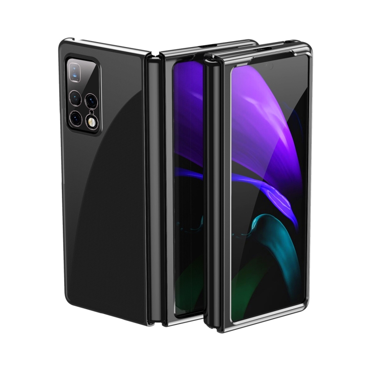 

For Huawei Mate X2 Ultra-thin Electroplated Transparent Folding Case(Black)