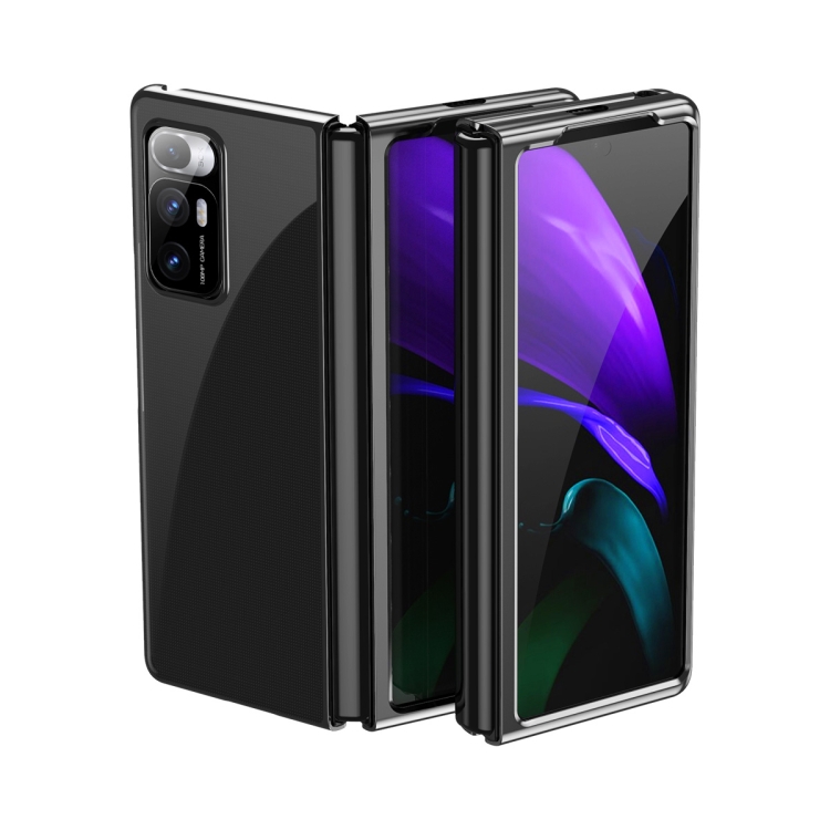

For Xiaomi Mi Mix Fold Ultra-thin Electroplated Transparent Folding Case(Black)