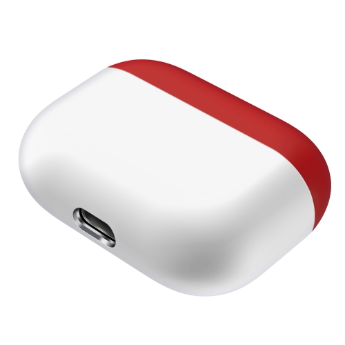 

For Apple AirPods Pro Two-colors Wireless Earphone Protective Case(Red White)