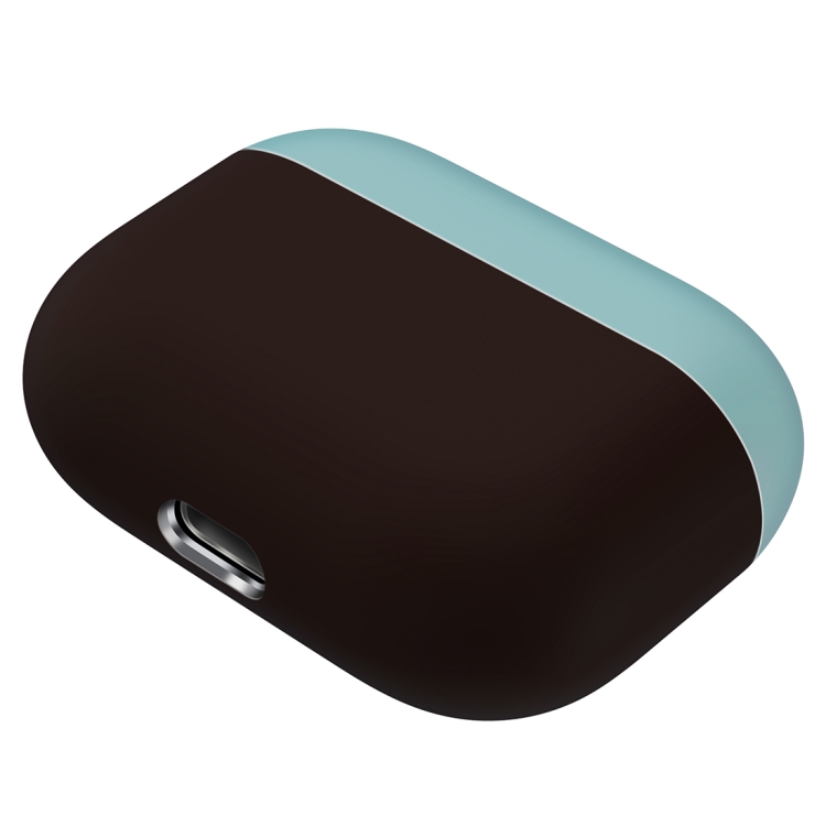 

For Apple AirPods Pro Two-colors Wireless Earphone Protective Case(Green Brown)