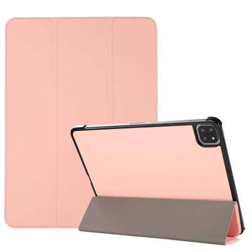 

3-folding Skin Texture Horizontal Flip TPU + PU Leather Case with Holder For iPad Pro 11 2021(Pink)