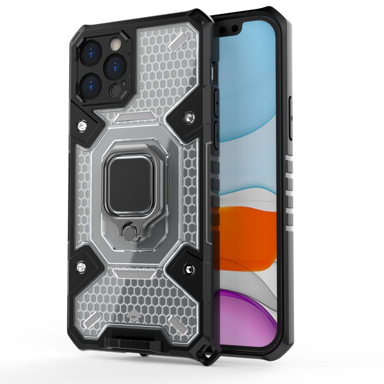 

For iPhone 12 Pro Space PC+TPU Ring Holder Protective Case(White)