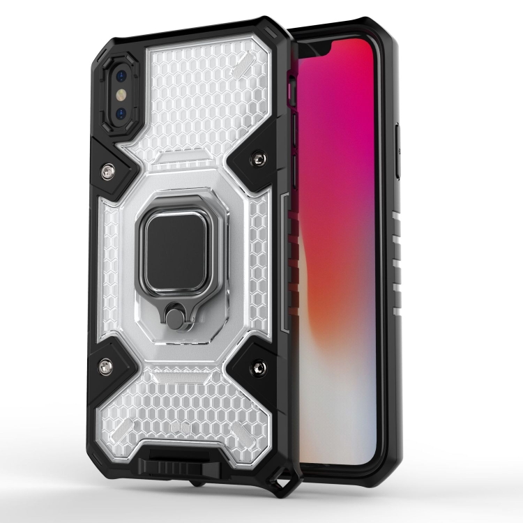 

For iPhone X Space PC+TPU Ring Holder Protective Case(White)
