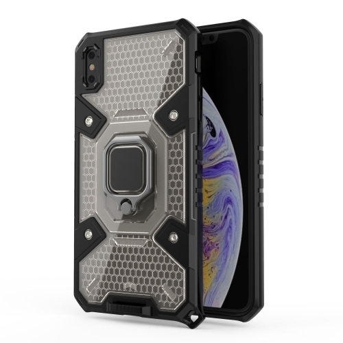 

For iPhone XS Max Space PC+TPU Ring Holder Protective Case(Silver)