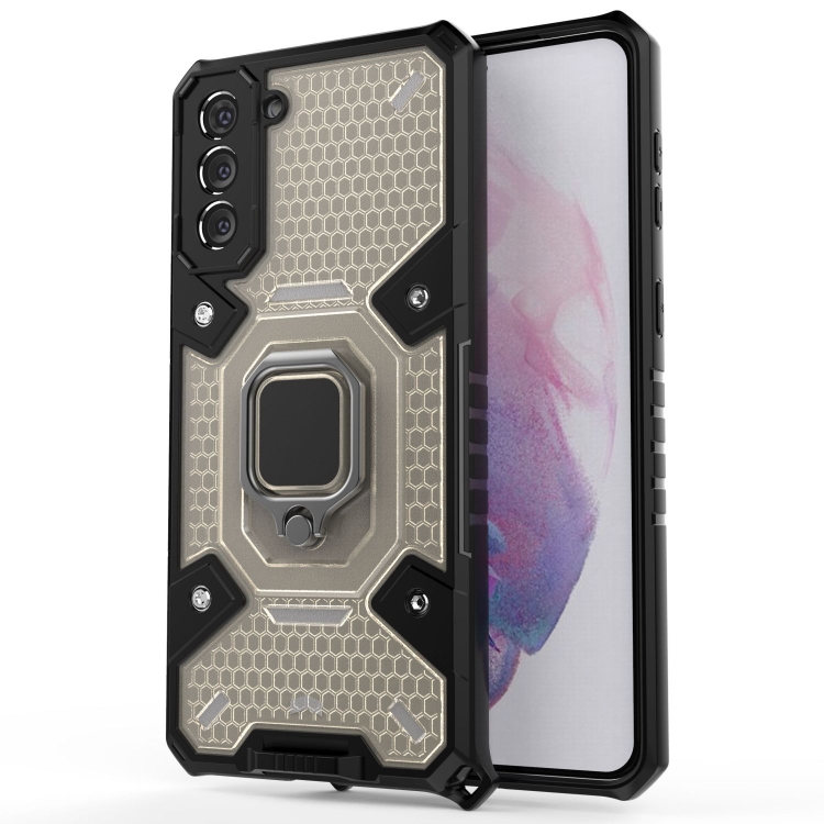 

For Samsung Galaxy S21 Space PC+TPU Ring Holder Protective Case(Silver)