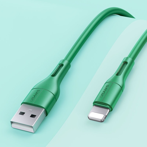 

USAMS US-SJ500 U68 2A USB to 8 Pin PVC Charging Transmission Data Cable, Cable Length: 1m(Green)