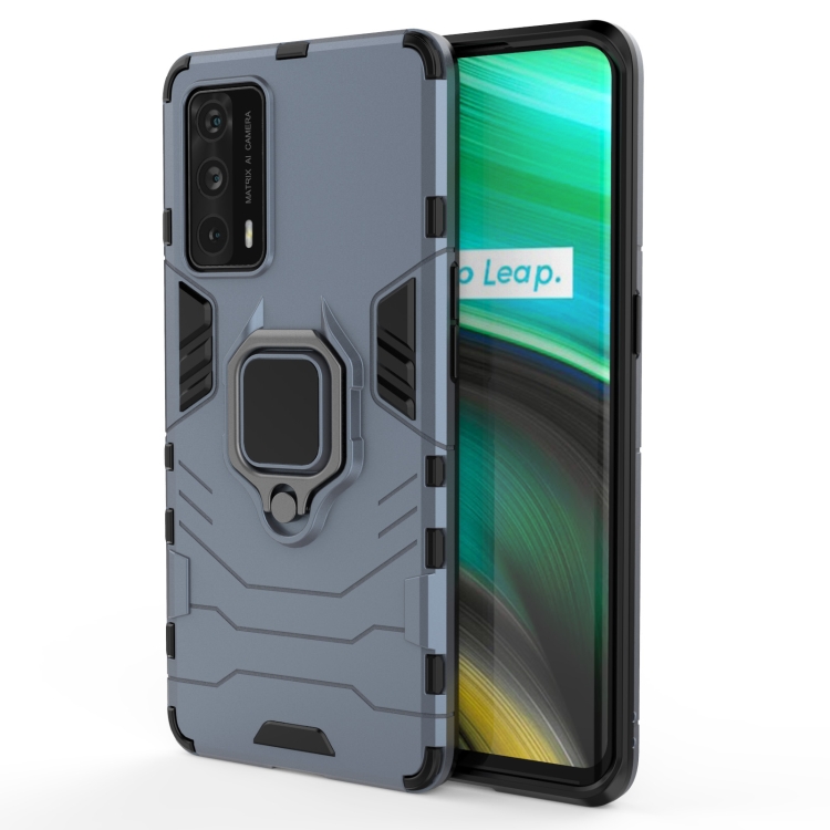 

For OPPO Realme X7 Pro Ultra Shockproof PC + TPU Protective Case with Magnetic Ring Holder(Navy Blue)