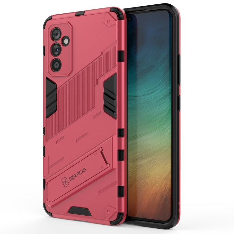 

For Samsung Galaxy A82 5G Punk Armor 2 in 1 PC + TPU Shockproof Case with Invisible Holder(Rose Red)