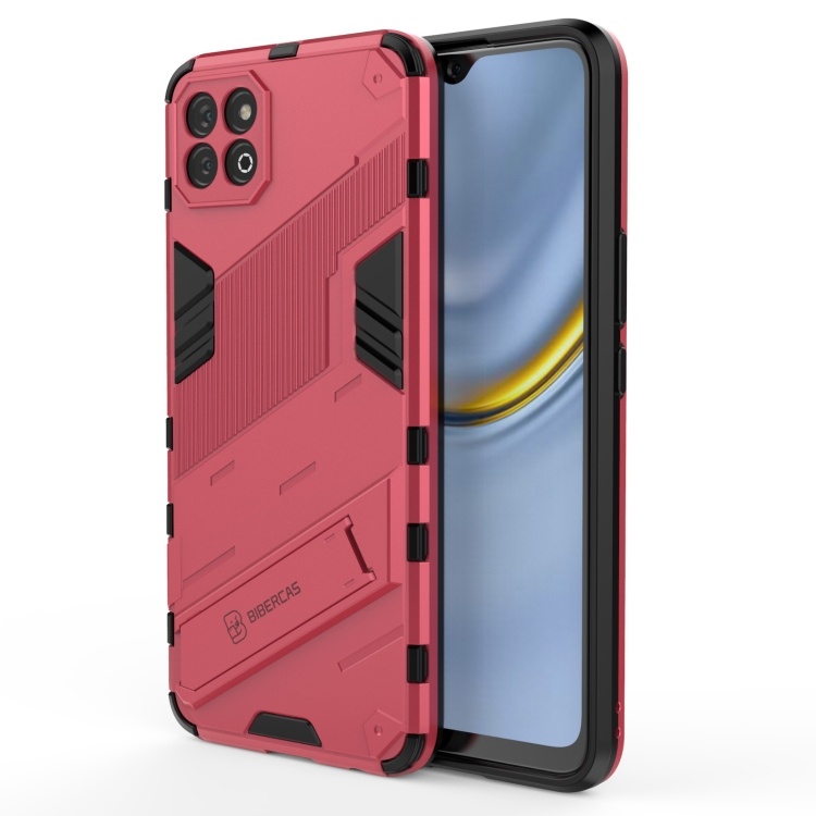 

For Honor Play 20 Punk Armor 2 in 1 PC + TPU Shockproof Case with Invisible Holder(Rose Red)