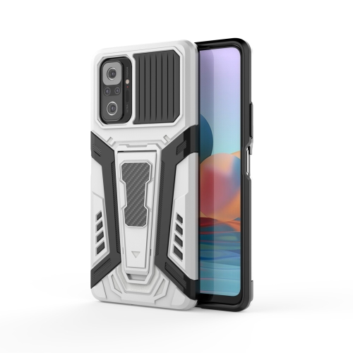 

For Xiaomi Redmi Note 10 Pro War Chariot Series Armor All-inclusive Shockproof PC + TPU Protective Case with Invisible Holder(White)