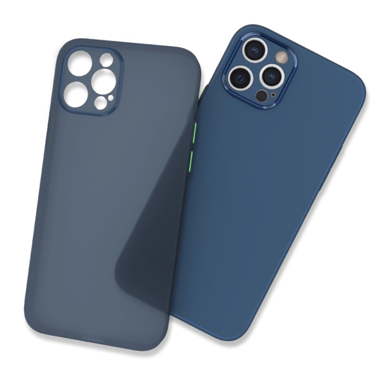 

0.3mm Ultra-thin Frosted Soft Case with Detachable Buttons For iPhone 12(Transparent Blue)