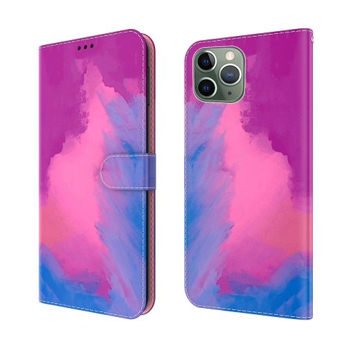 

Watercolor Pattern Horizontal Flip Leather Case with Holder & Card Slot & Wallet For iPhone 11 Pro(Purple Red)