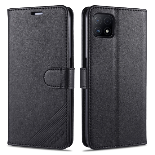 

For OPPO A53 5G AZNS Sheepskin Texture Horizontal Flip Leather Case with Holder & Card Slots & Wallet(Black)