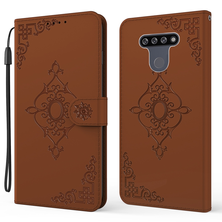 

For LG K51 Embossed Fortune Flower Pattern Horizontal Flip Leather Case with Holder & Card Slot & Wallet & Lanyard(Brown)