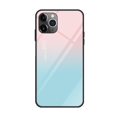 

For iPhone 11 Pro Colorful Painted Glass Case(Blue Sky)