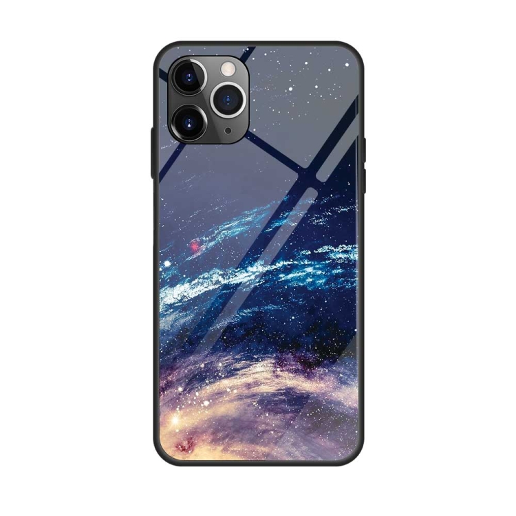 

For iPhone 11 Pro Colorful Painted Glass Case(Starry Sky)