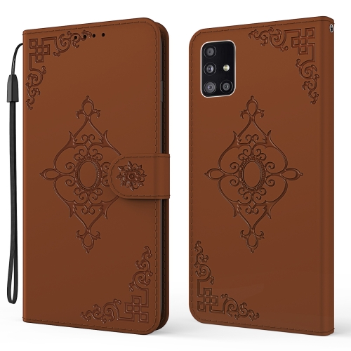 

For Samsung Galaxy M31s Embossed Fortune Flower Pattern Horizontal Flip Leather Case with Holder & Card Slot & Wallet & Lanyard(Brown)