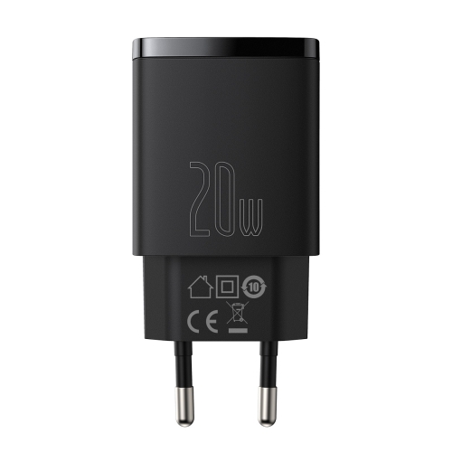 

Baseus 20W Compact USB + USB-C / Type-C Quick Charger, Plug Type: EU Plug(Black)
