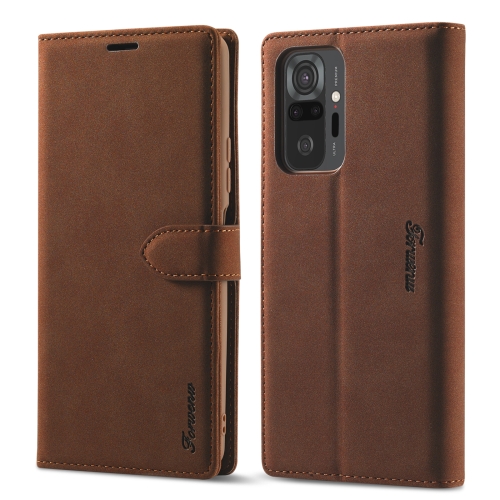 

For Xiaomi Poco F3 Forwenw F1 Series Matte Strong Magnetism Horizontal Flip Leather Case with Holder & Card Slots & Wallet & Photo Frame(Brown)