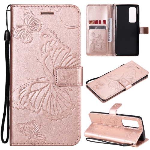 

For OPPO Reno5 Pro+ 5G / Find X3 Neo Pressed Printing Butterfly Pattern Horizontal Flip PU Leather Case with Holder & Card Slots & Wallet & Lanyard(Rose Gold)