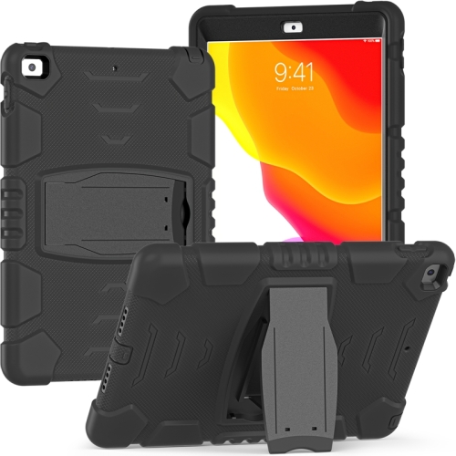 

3-Layer Protection Screen Frame + PC + Silicone Shockproof Combination Case with Holder For iPad 10.2 (2020) / (2019)(Black+Black)