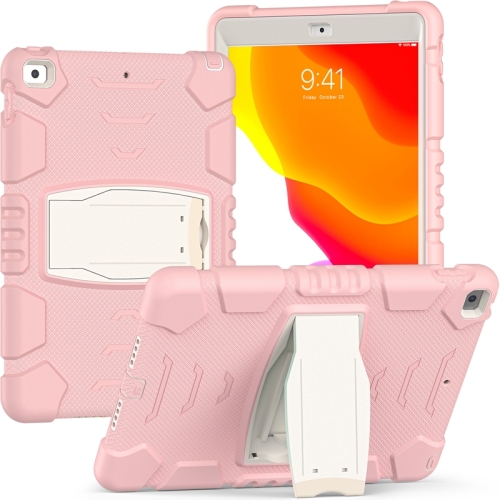 

3-Layer Protection Screen Frame + PC + Silicone Shockproof Combination Case with Holder For iPad 10.2 (2020) / (2019)(Cherry Blossoms Pink)