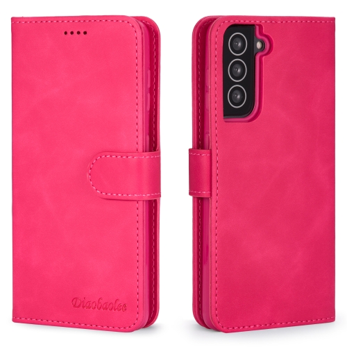 

For Samsung Galaxy S21 FE Diaobaolee Pure Fresh Texture Horizontal Flip Leather Case with Holder & Card Slots & Wallet & Photo Frame(Red)