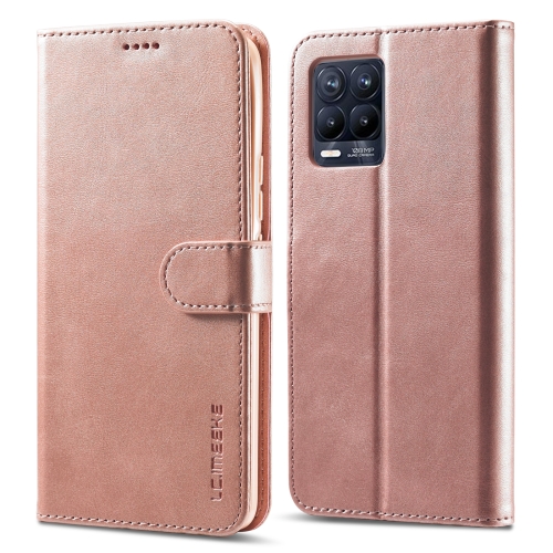 

For OPPO Realme 8 / 8 Pro LC.IMEEKE Calf Texture Horizontal Flip Leather Case, with Holder & Card Slots & Wallet(Rose Gold)