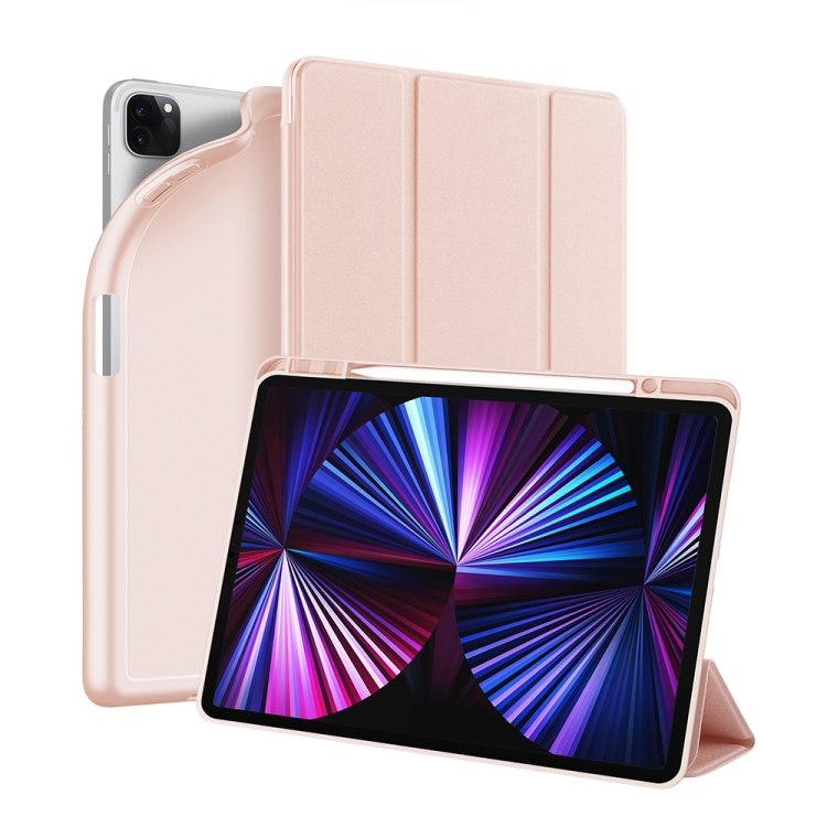 

For iPad Pro 12.9 (2021) / (2020) DUX DUCIS OSOM Series Smooth PU + TPU Horizontal Flip Leather Case With Holder & Sleep / Wake-up Function(Pink)