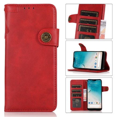 

For Wiko Y62 KHAZNEH Dual-Splicing Cowhide Texture Horizontal Flip Leather Case with Holder & Card Slots & Wallet & Photo Frame & Lanyard(Red)