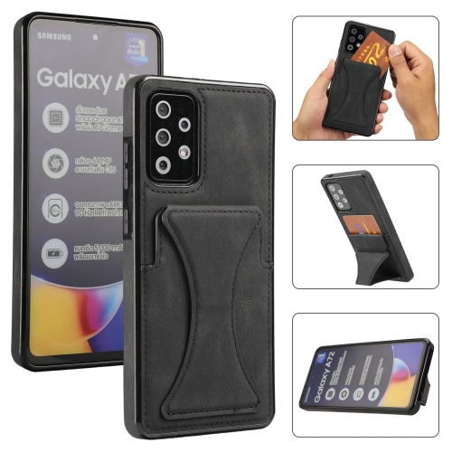 

For Samsung Galaxy A52 5G / 4G Ultra-thin Shockproof Protective Case with Holder(Black)