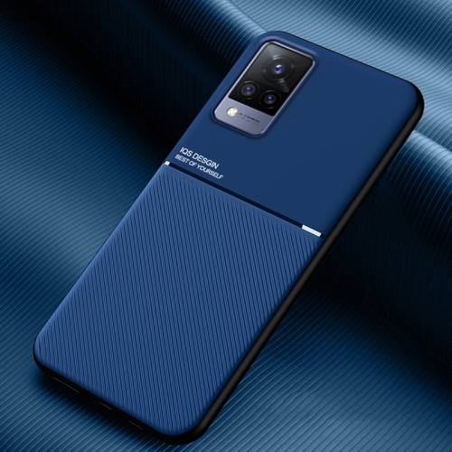 

For vivo S9 Classic Tilt Strip Grain Magnetic Shockproof PC + TPU Case(Blue)