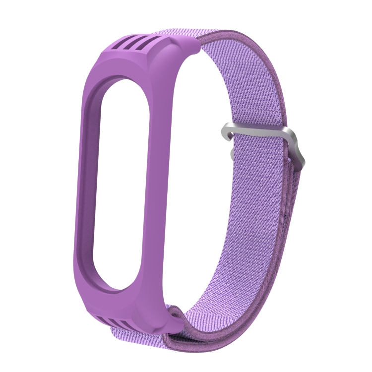 

For Xiaomi Mi Band 6 / 5 / 4 / 3 9-shaped Buckle Twill Replacement Strap Watchband(Purple)